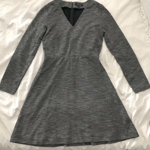 Madewell Grey Long Sleeve Bridewalk Skater Dress